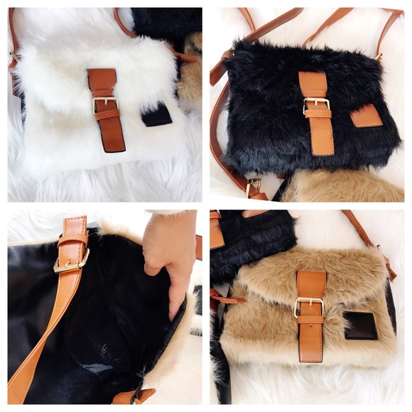 1 left!!! Faux shaggy fur crossbody bag - Picture 4 of 7